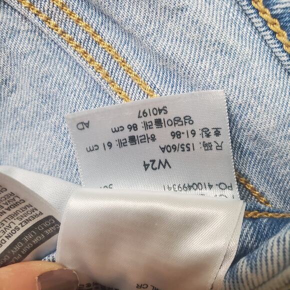 Levi’s PREMIUM Wedgie Straight Button Fly BIG E Blue Jeans Size 24 Stretch - Picture 11 of 12